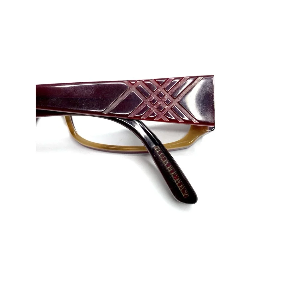 Burberry Dark Red Beige Tortoise Rectangular Glasses Italy B 2043 3075 50 15 130